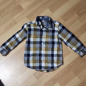 Gymboree Plaid Button Down Shirt - Black, White, Yellow